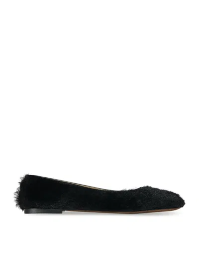 The Row Square Ballet Flat In Pony In Black