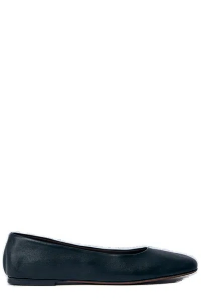 The Row Square Ballerina Flats In Black