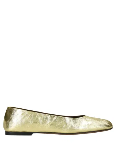 The Row Square Ballet Flats Gold