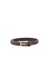 The Row Square Buckle Belt In Brown