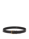 The Row Square Buckle Leather Belt In Black