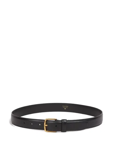 The Row Square Buckle Leather Belt In Black