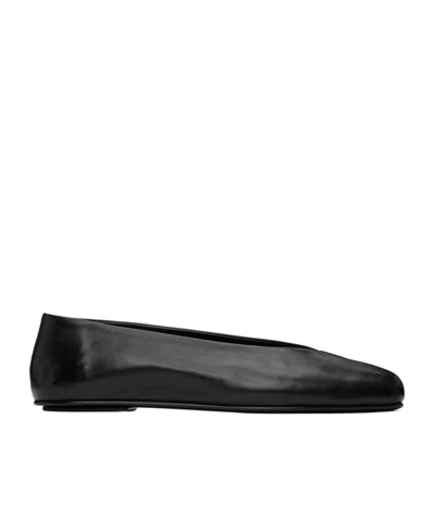 The Row Square Head Ballet Shoes In Black