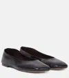 The Row Square Ballet Flats Flat Sole In Black