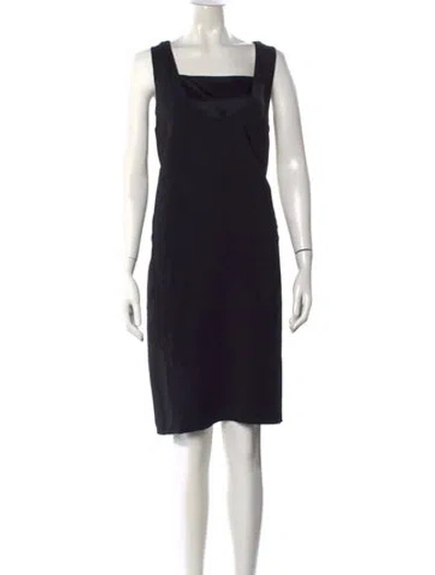 Pre-owned The Row Square Neckline Knee-length Dress In Black