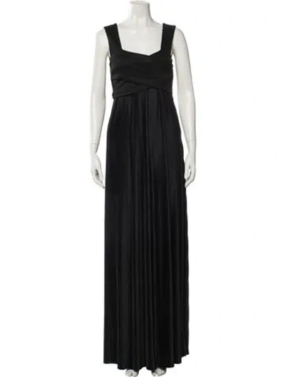 Pre-owned The Row Square Neckline Long Dress In Black