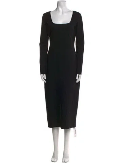 Pre-owned The Row Square Neckline Long Dress In Black