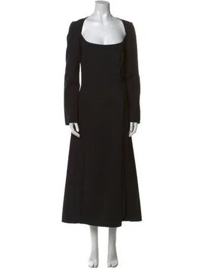 Pre-owned The Row Square Neckline Long Dress In Black