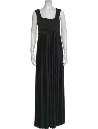 Pre-owned The Row Square Neckline Long Dress In Black