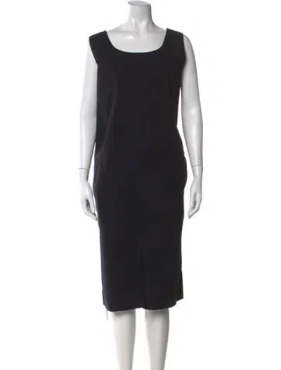 Pre-owned The Row Square Neckline Midi Length Dress In Black