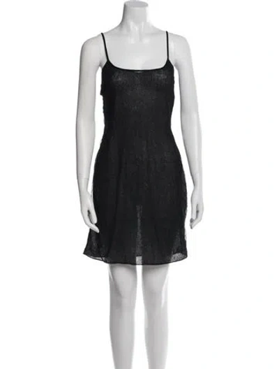 Pre-owned The Row Square Neckline Mini Dress In Black