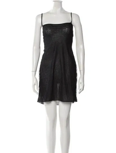 Pre-owned The Row Square Neckline Mini Dress In Black