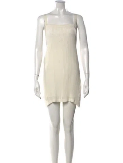 Pre-owned The Row Square Neckline Mini Dress In Neutrals
