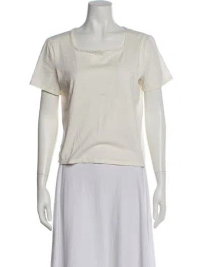 Pre-owned The Row Square Neckline Short Sleeve T-shirt In Neutral