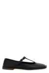 The Row Black Square T-strap Ballerina Flats