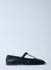 The Row Square T-strap Flats In Black