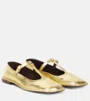 The Row Metallic T-strap Ballerina Flats In Gold