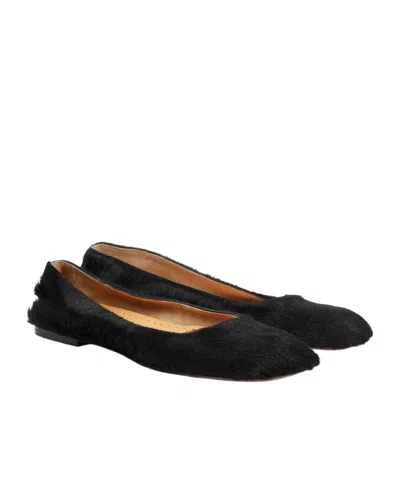 The Row Square-toe Ballet Flats In Black