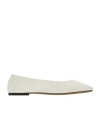 The Row Square-toed Ballet Flats In White