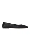 The Row Eva Black Leather Ballerinas In Black