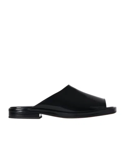 The Row Square Toed Slippers In Blk Black