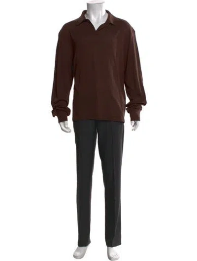 Pre-owned The Row Stafford Sweater Silk Pullover In Brown