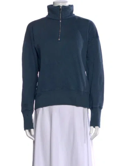 Pre-owned The Row Stanfield Mock Neck Sweatshirt In Blue