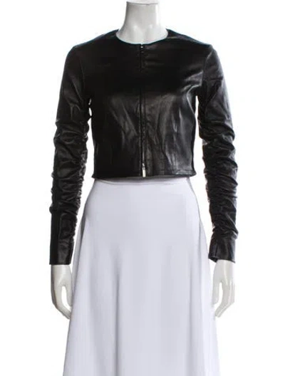 Pre-owned The Row Stanta Lambskin Biker Jacket In Blue