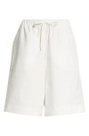 The Row Stanton Wide-leg Bermuda Pull-on Shorts In Off White