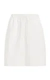 The Row Stanton Wide-leg Bermuda Pull-on Shorts In White