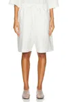 The Row Stanton Wide-leg Bermuda Pull-on Shorts In Off White