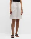 The Row Stanton Wide-leg Bermuda Pull-on Shorts In Off White