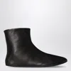The Row Leather Ankle Boots Lined With Soft Shearling In Black