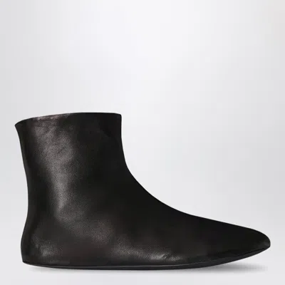 The Row Stella Ankle Boots Black In Leather And Shearling