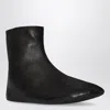The Row Leather Ankle Boots Lined With Soft Shearling In Black