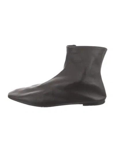 Pre-owned The Row Stella Boot Leather Boots In Black