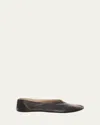 The Row Stella Lambskin Ballerina Slippers In Black