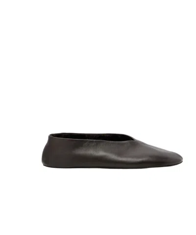 The Row Stella Shearling-lined Leather Ballet Flats In Brown