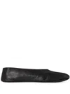 The Row Stella Leather Ballet Flats In Black