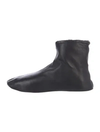 Pre-owned The Row Stella Leather Boots In Black/blue