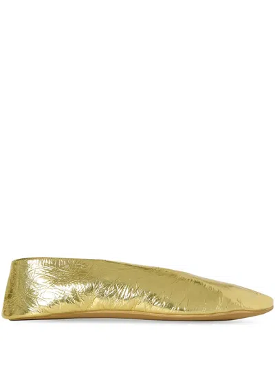 The Row Stella Metallic-leather Ballet Flats