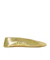 The Row Stella Metallic Crinkled-leather Ballet Flats In Gold