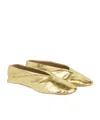 The Row Stella Metallic Crinkled-leather Ballet Flats In Gold