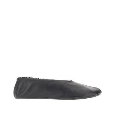 The Row 'stella' Nappa Leather Slip-on Shoes In Black