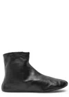 The Row Leather Ankle Boots Lined With Soft Shearling In Black