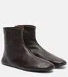 The Row Stella Shearling-lined Leather Ankle Boots In Brown