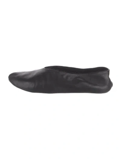 Pre-owned The Row Stella Slipper Leather Slippers In Black