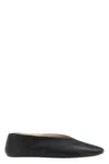 The Row Stella Leather Ballet Flats In Black