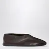 The Row Stella Slippers Brown In Leather And Shearling In Burgundy