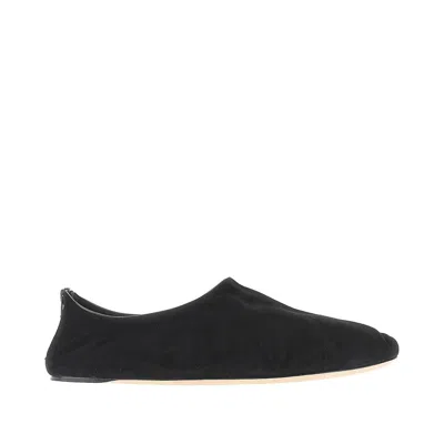 The Row 'stellene' Suede Leather Slippers In Black